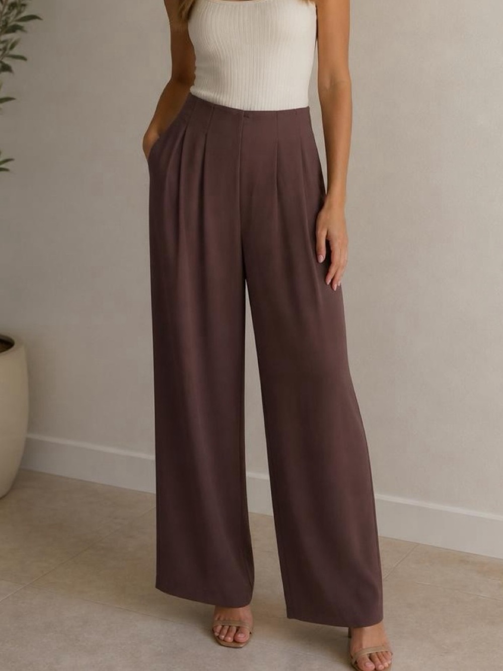 NWT - Beautiful brick color wide leg woman’s pants